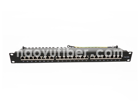 1U 19 Inch 24 Port CAT6A STP Shielded All-in-One Network Patch Panel